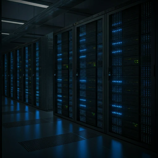 Pasillo de un centro de datos con racks de servidores en operación